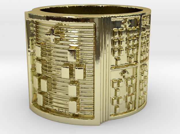 OTURATIYU Ring Size 11-13 in 18k Gold Plated Brass: 12 / 66.5