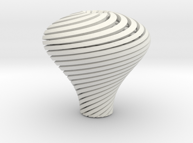 Pear Twisted Knob 3 1 in White Natural Versatile Plastic