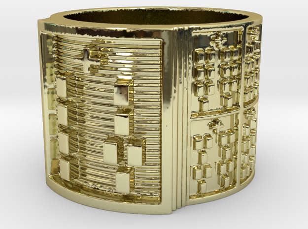 IRETEUNTELU Ring Size 13.5 in 18k Gold Plated Brass