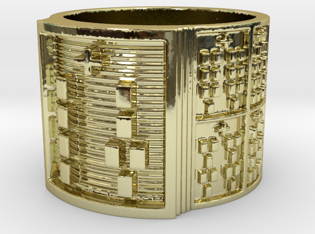 IRETEUNTELU Ring Size 14 in 18k Gold Plated Brass