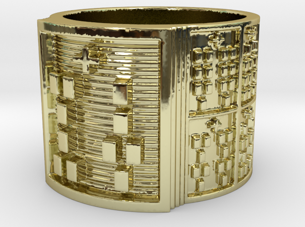 IRETEYERO Ring Size 13.5 in 18k Gold Plated Brass