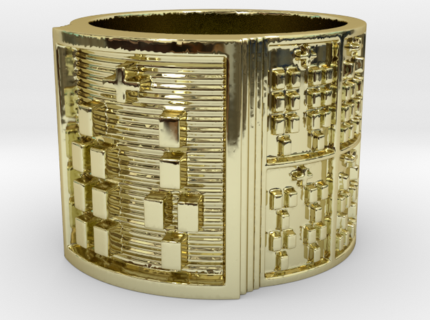 IRETEBARA Ring Size 13.5 in 18k Gold Plated Brass