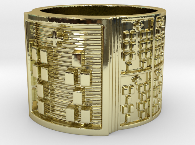 OSHENIWO Ring Size 13.5 in 18k Gold Plated Brass