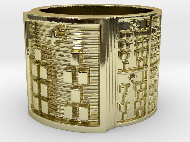 OSHEBARA Ring Size 13.5 in 18k Gold Plated Brass