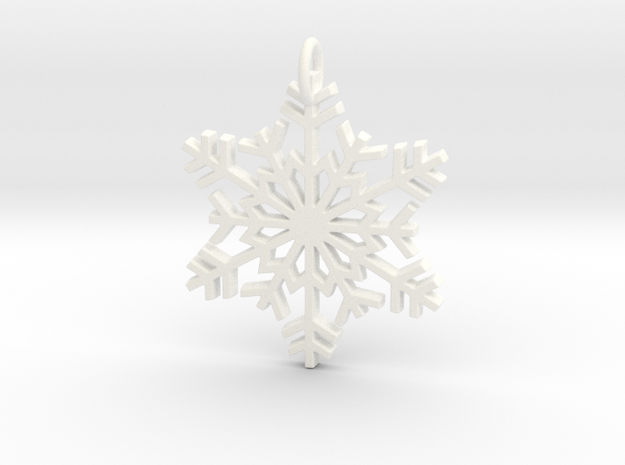 Snowflake in White Processed Versatile Plastic