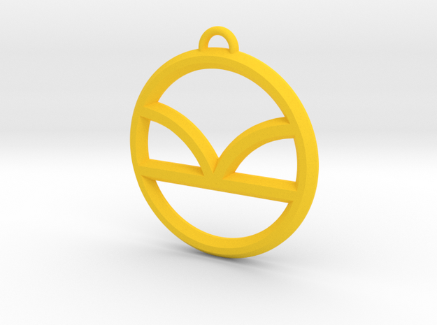 Kingsman Pendant in Yellow Processed Versatile Plastic