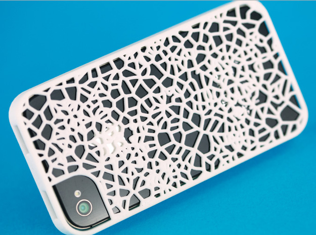Organic texture iphone 4s cover in White Processed Versatile Plastic