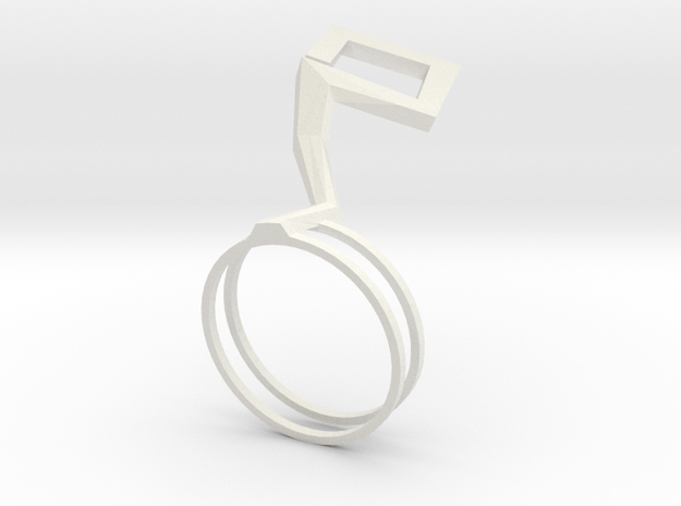 Hana ring in White Natural Versatile Plastic: 8 / 56.75