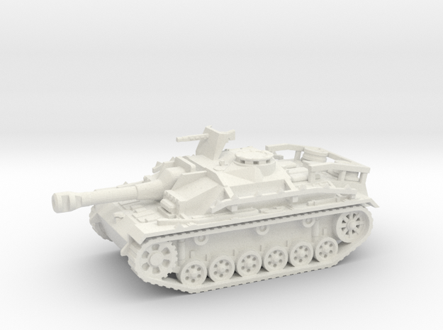 Sturmgeschutz III tank (Germany) 1/100 in White Natural Versatile Plastic