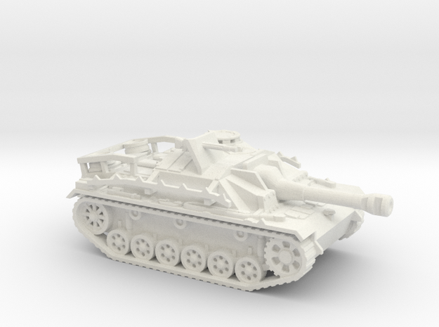 Sturmgeschutz III tank (Germany) 1/87 in White Natural Versatile Plastic