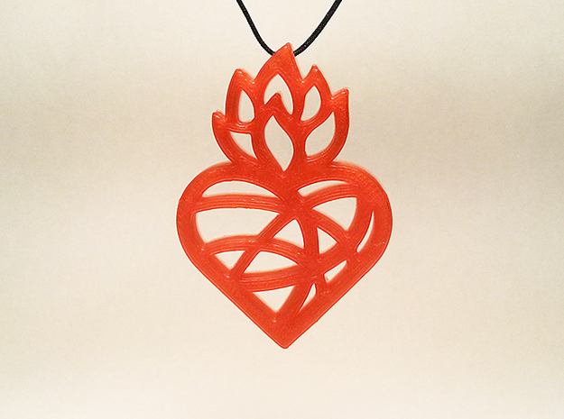 Flaming Heart No.02 in Red Processed Versatile Plastic