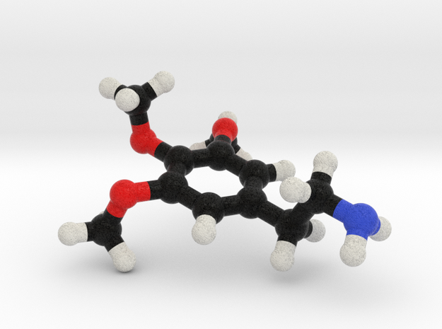 Mescaline Molecule Model. 3 Sizes. in Full Color Sandstone: 1:10