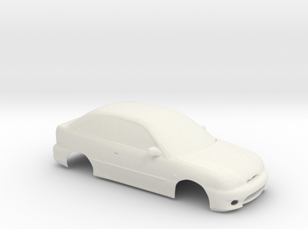 1:24 Hyundai Excel Slot Car in White Natural Versatile Plastic