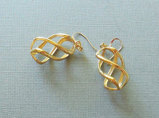 Twisty Earrings in Precious Metals in 14k Gold Plated Brass
