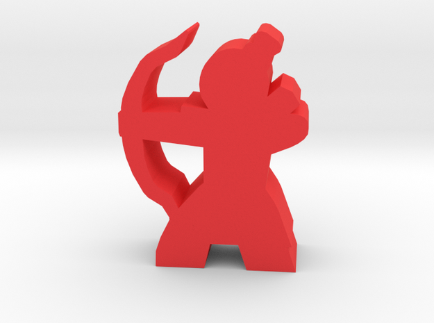 Game Piece, Ancient China Archer in Red Processed Versatile Plastic