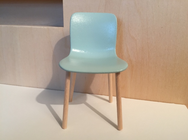 1:12 Chair hardshell - seat only in White Processed Versatile Plastic