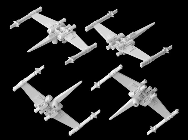 Cantwell's Prototype X-Wing"S-Foils Closed"(1/270) in White Natural Versatile Plastic