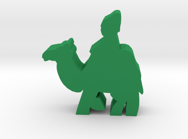 Game Piece, Ancient Camel Merchant in Green Processed Versatile Plastic