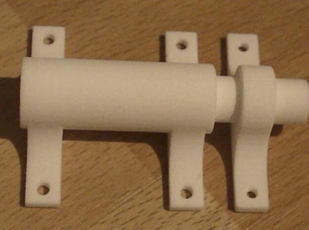 Maze lock, 1.5 cm cylinder, with fasteners in White Processed Versatile Plastic