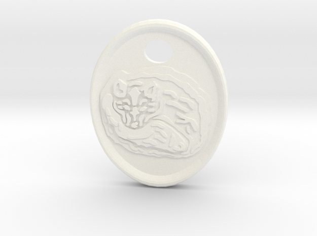 Fox Medallion in White Processed Versatile Plastic