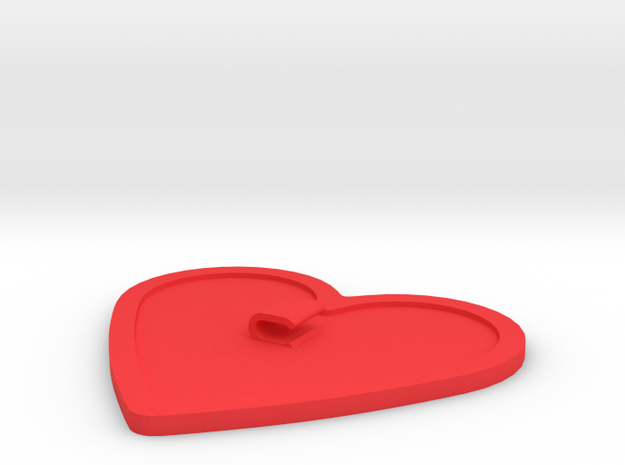 Heart-Shaped Cord Holder in Red Processed Versatile Plastic