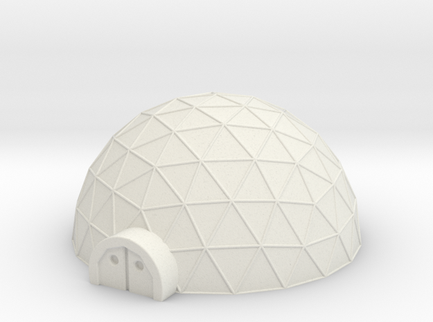 Large Geo Dome in White Natural Versatile Plastic