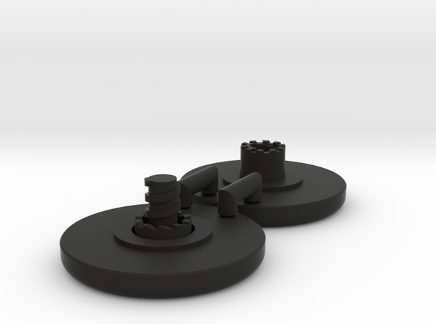 Large Standard Fidget Spinner Caps - Screw Type in Black Natural Versatile Plastic