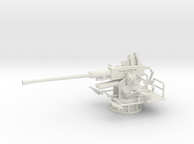 1/20 USN Single 40mm Bofors [UnElevated] in White Natural Versatile Plastic