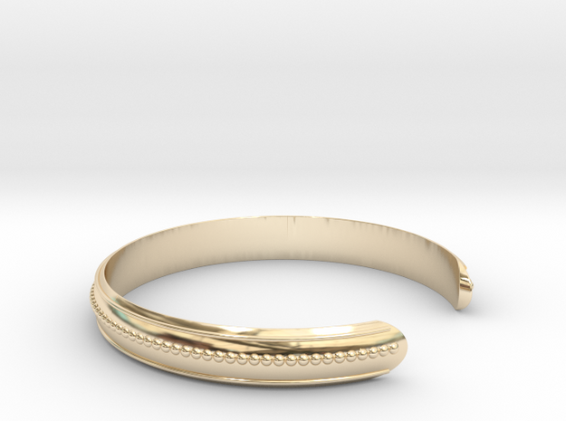 Easy Bracelet Medium Curved in 14k Gold Plated Brass