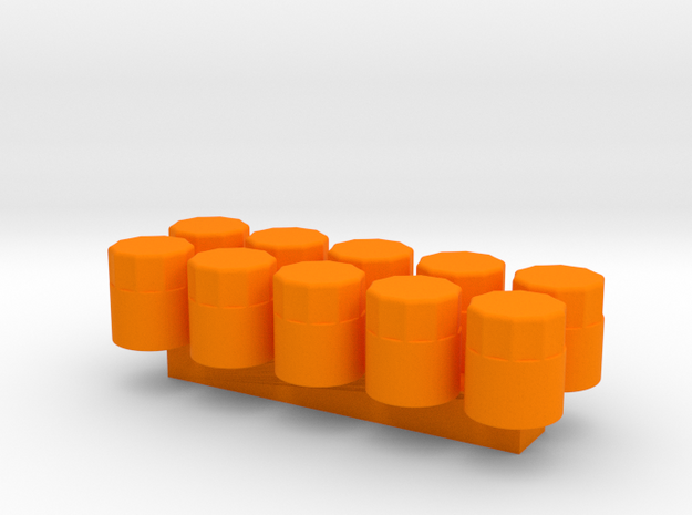 1/24 Scale Oil Filter (10 Pack) in Orange Processed Versatile Plastic
