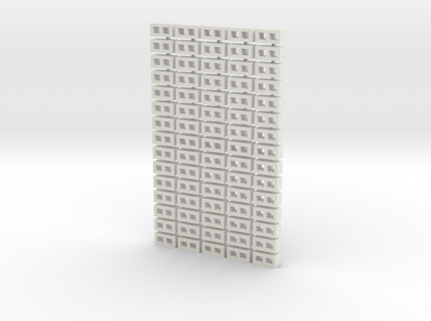 Cinder Block Loose 75 Pack 1-64 Scale in White Natural Versatile Plastic