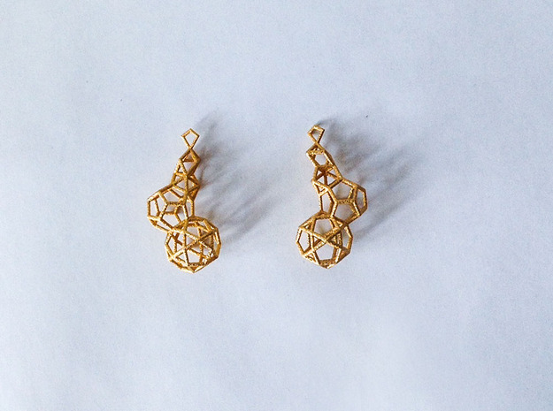 Earring_geometry in Polished Gold Steel