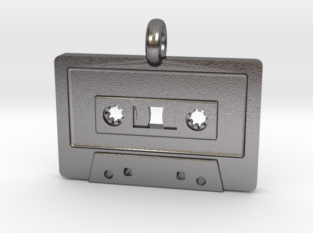 Cassette Tape Pendant in Polished Nickel Steel