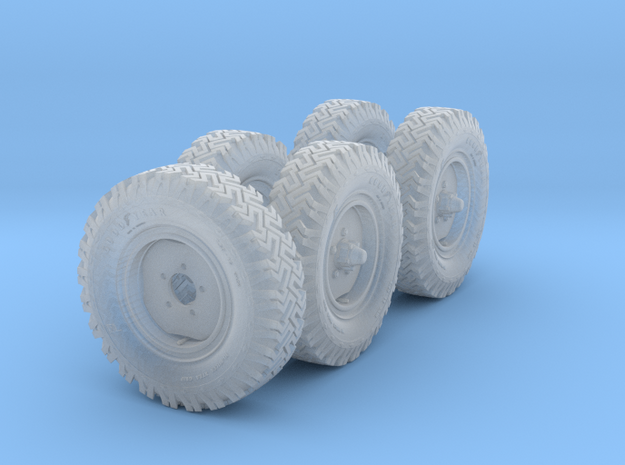 1/72 Set of Australian LRPV Land Rover Wheels in Tan Fine Detail Plastic