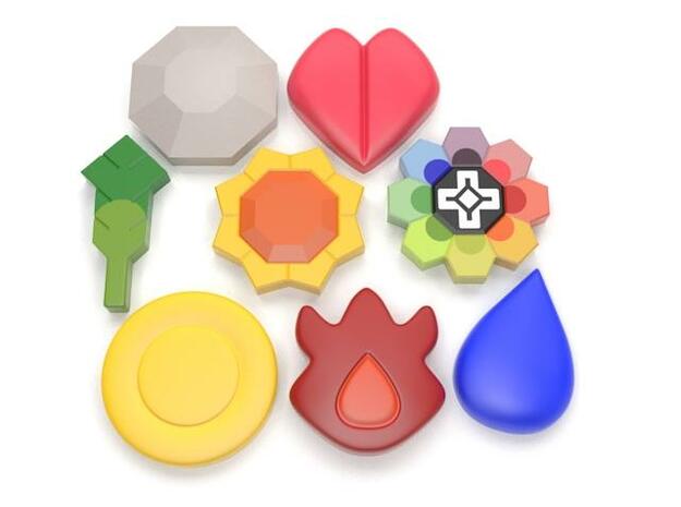 Badges for Pokemon in Full Color Sandstone