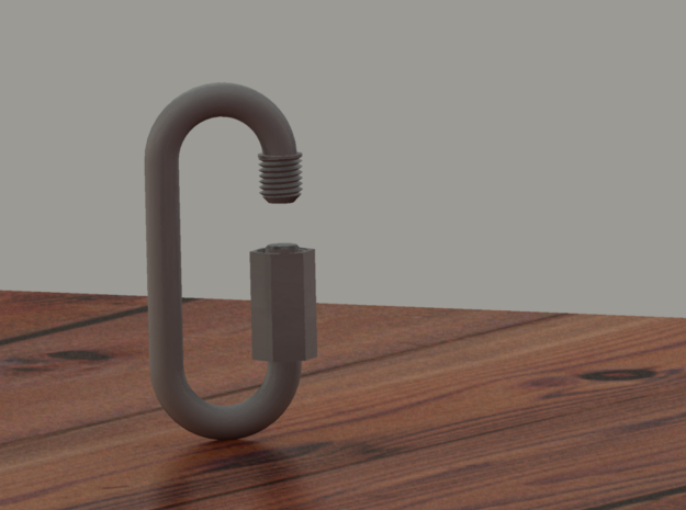 Carabiner / link of an infinite chain in Gray PA12