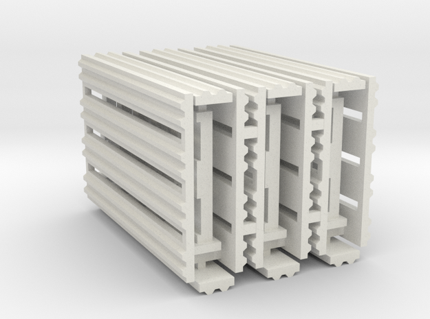Double Rail System 8 Feet 1-43 Scale 3 Pack in White Natural Versatile Plastic
