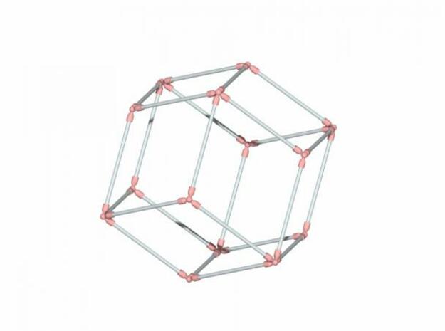 Rhombic Dodecahedron in White Natural Versatile Plastic