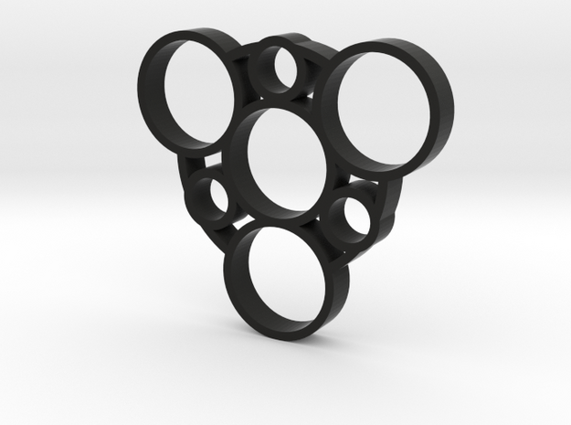 Fidget Spinner 3 in Black Natural Versatile Plastic