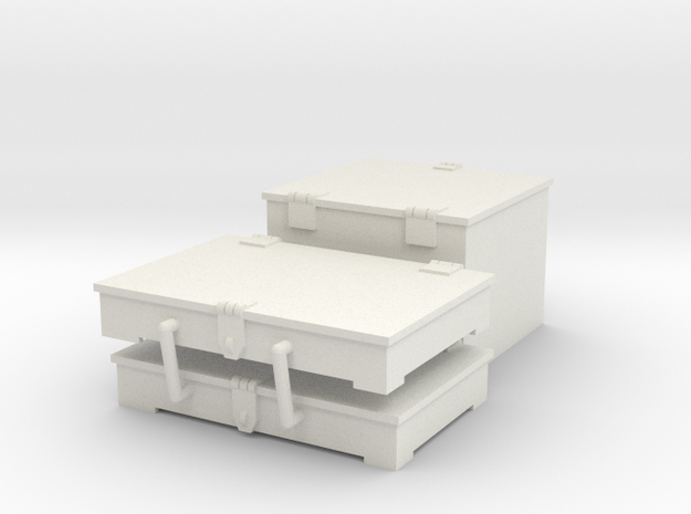 1/16 M31 Front stowage boxes. in White Natural Versatile Plastic