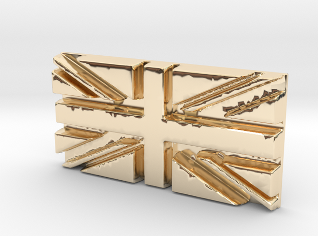 British flag in 14k Gold Plated Brass