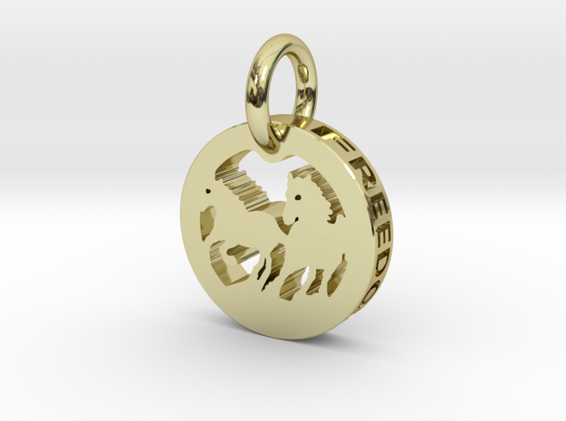FREEDOM (precious metal pendant) in 18k Gold Plated Brass