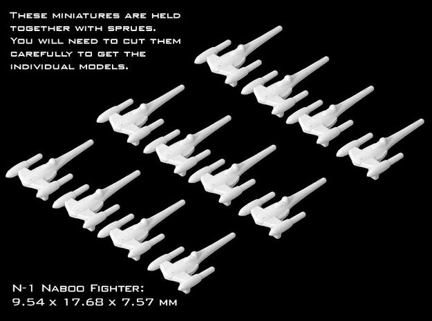 (Armada) 12x N-1 Naboo Starfighter in Tan Fine Detail Plastic
