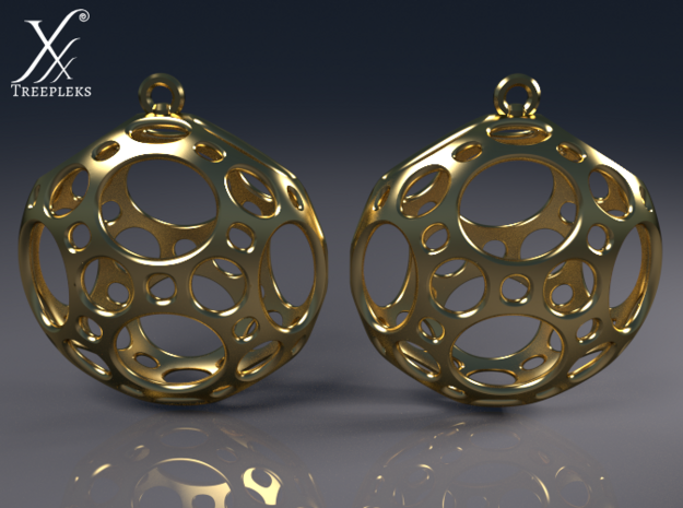 Porthole Earrings in Polished Brass