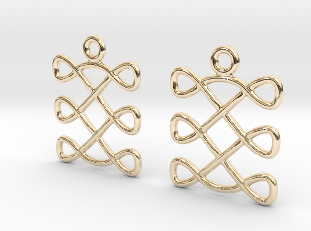 Celtic Weave Earrings - WE004 in 14k Gold Plated Brass