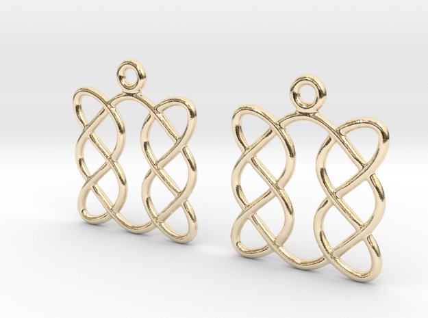Celtic Weave Earrings - WE005 in 14k Gold Plated Brass