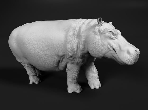 Hippopotamus 1:64 Walking Male in Tan Fine Detail Plastic