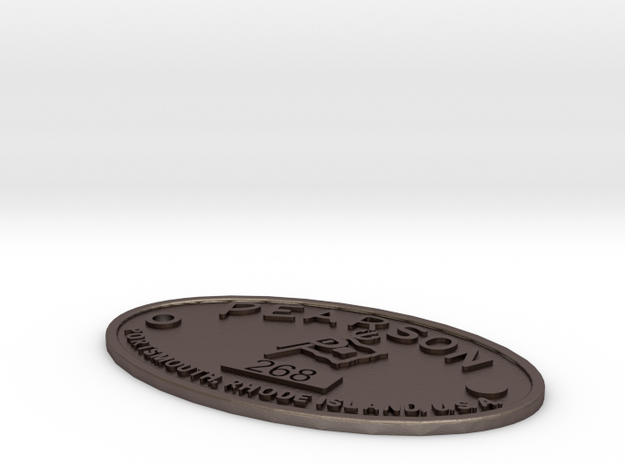 Pearson Badge 268 in Polished Bronzed Silver Steel