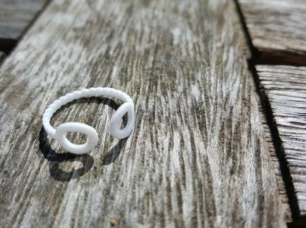 Bubble Ball Ring End Ring in White Natural Versatile Plastic: 6 / 51.5