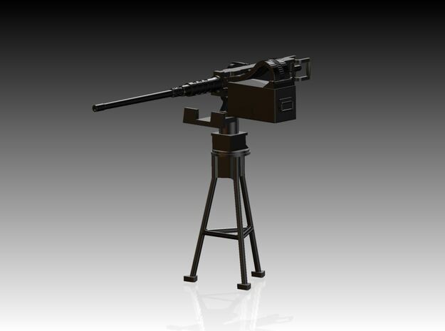 Single Modern 50 Cal Browning on Tripod 1/18 in White Natural Versatile Plastic
